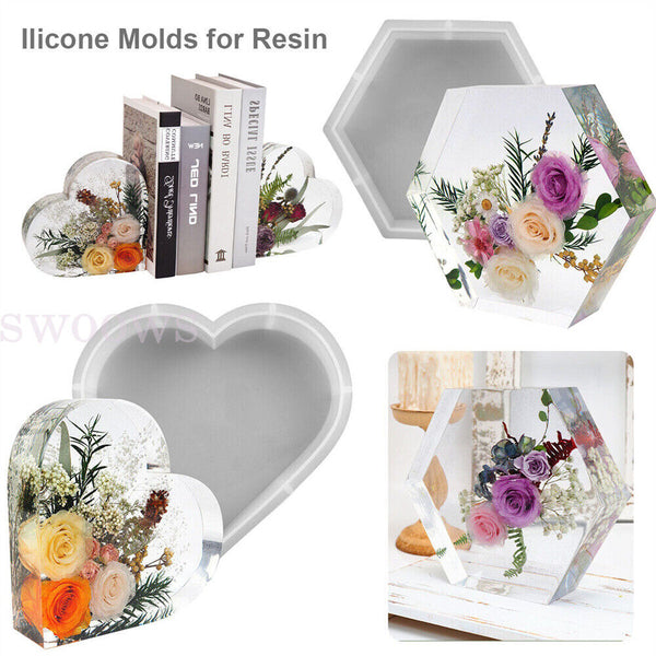 Large Heart Resin Casting Mold Silicone Dried Flower Specimen Making Epoxy Mould