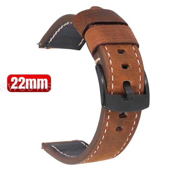 41/45mm Bracelet Stitching Leather Band Watch Strap For Samsung Galaxy Watch 3