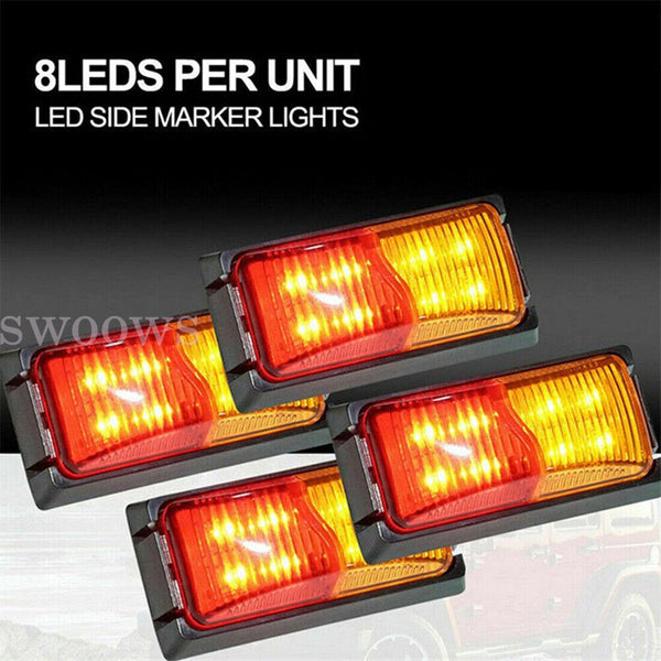 Red Amber LED Clearance Lights Side Marker Lamp Trailer Truck Caravan Multi Volt