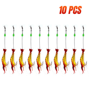 up20 Soft Plastic Fishing Lures Tackle Prawn Shrimp Flathead Bream Cod Bass Glow