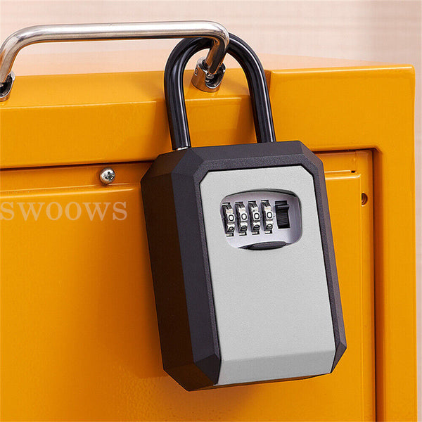 1/2x 4-Digit Combination Lock Key Safe Storage Box Padlock Security Home Outdoor