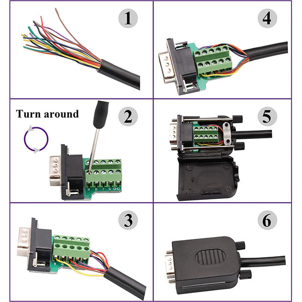 DB9 Male/Female 9Pin to Screw Terminal Connector Signal Module AU Stock