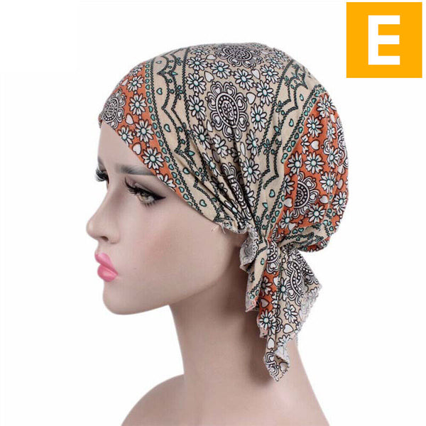 Women's Floral Chemo Cap Cancer Hat Muslim Hair Scarf Turban Hijab Head Wrap NEW