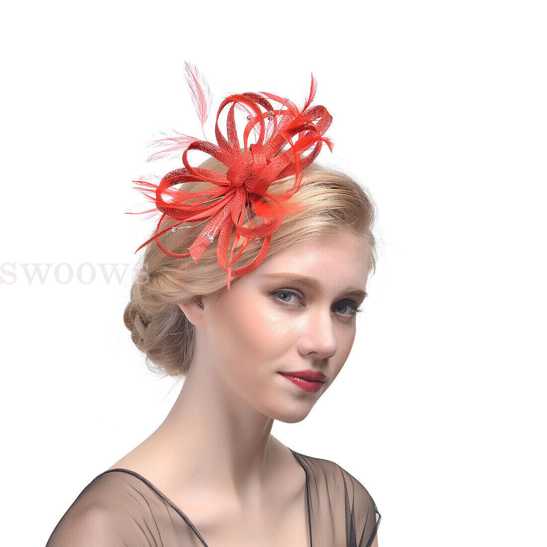 Feathers Hair Clip Feather Flower Headband Fascinator Hat Tea Party Headband