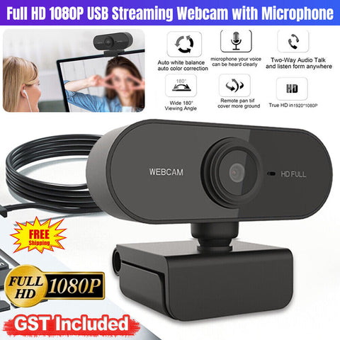 Full HD1080P Webcam with Microphone USB Streaming Camera For PC MAC Laptop 1/2pc