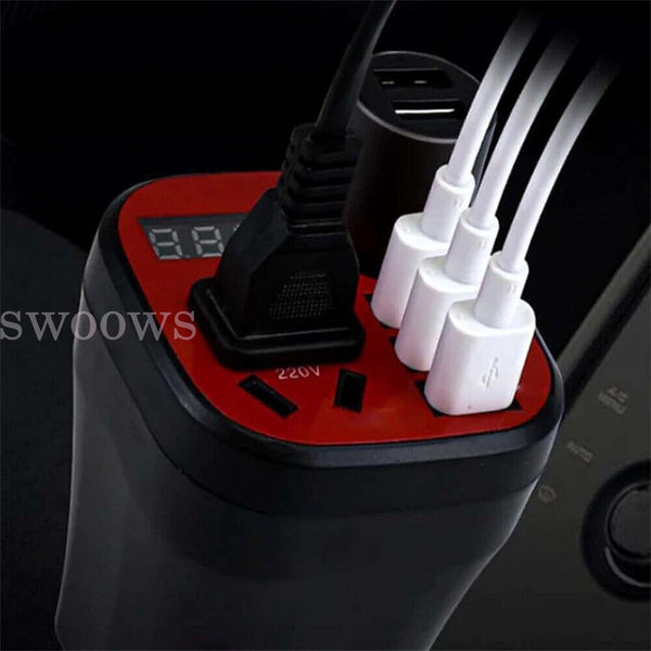 Car Mounted Cup Type Inverter-Converter QC Charger, Car Power Converter