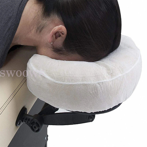 Up to 500pcs Disposable Massage Table Fitted Face Head Rest Cushion Circle Cover