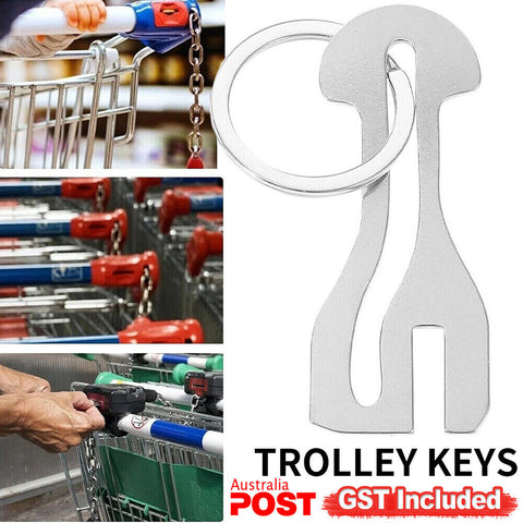 UP10x SHOPPING TROLLEY  MASTER KEY TOKEN Portable Travel Easy to use Silver