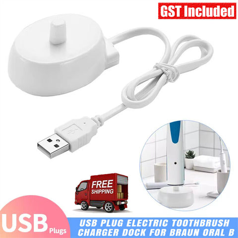 2x USB Plug Electric Toothbrush Charger Dock For Braun Oral B Charging Base AUS