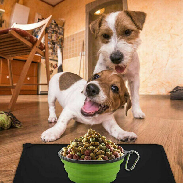 Silicone Pet Feeding Food Mat for Dog Cat Placemat Dish Bowl Easy Wipe Clean