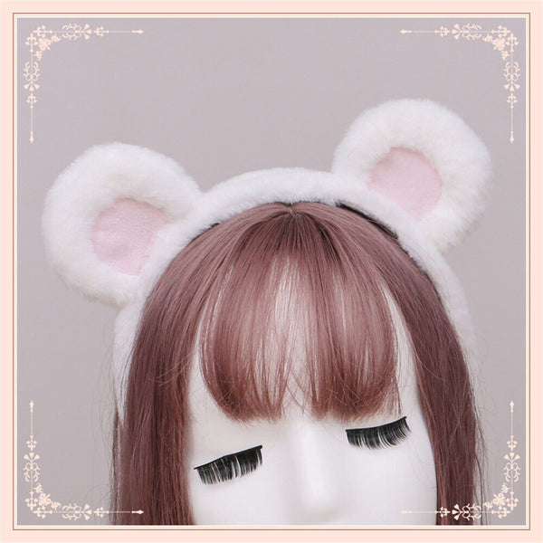 Women Cute Mouse Ear Headband Girls Makeup Hairband Birthday Party Hair Decors