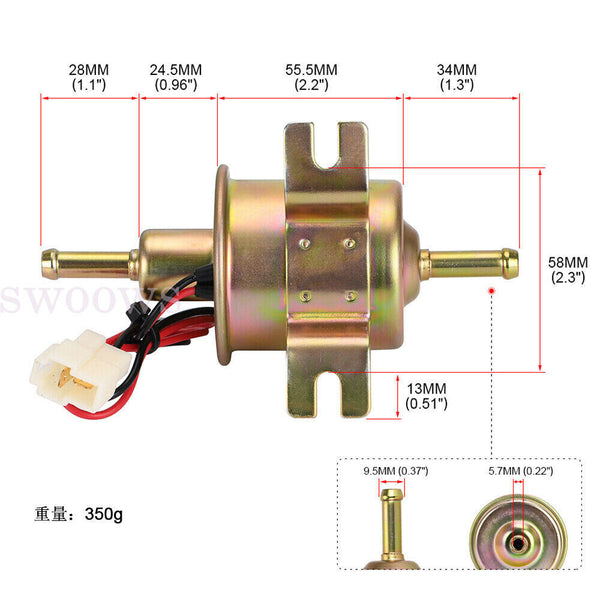 New Universal 12V Electric Fuel Pump Inline Diesel Gas Petrol Low Pressure