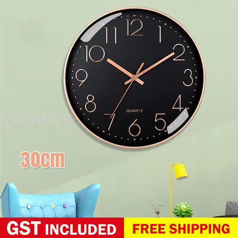 Clock Silent Sweep Round Wall Clock 12inch 30cm Quartz Clock Kitchen Clocks