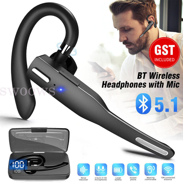 Bluetooth Headphones Wireless Headset with Mic Business Driver Portable Earphone