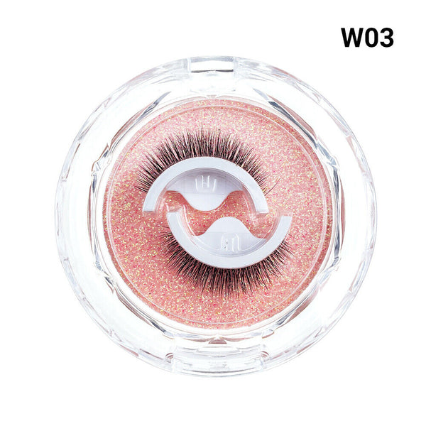 2PCS Eyelashes Self-Adhesive Natural Multiple Reversible Glue Free Reusable Box