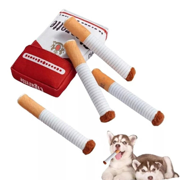 Giggles Interactive Cigarettes Dog Toy Teething Toys Funny Squeaky Cigars Plush