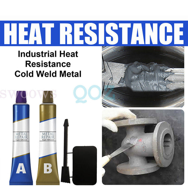 Industrial HEAT Resistance Cold Weld Auto Metal Repair Paste Adhesive Gel A&B AU