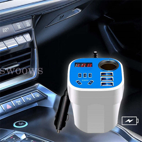 Car Mounted Cup Type Inverter-Converter QC Charger, Car Power Converter