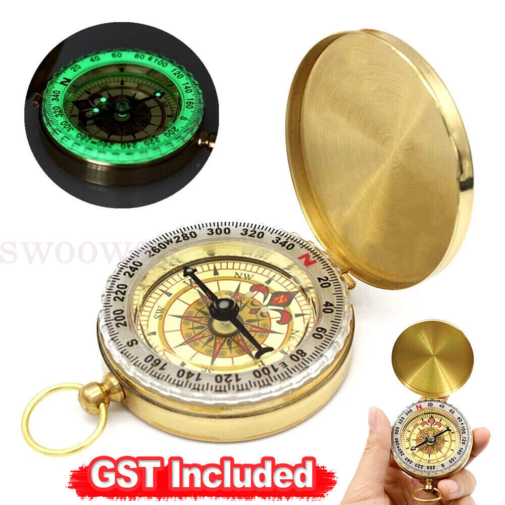 Portable Classic Brass Survival Pocket Camping Compass Outdoor Hiking Watch Map