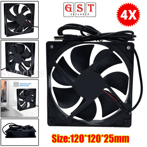 4pcs 120mm USB 5V Case Computer PC CPU Cooler Cooling Fan Highspeed Silent Black