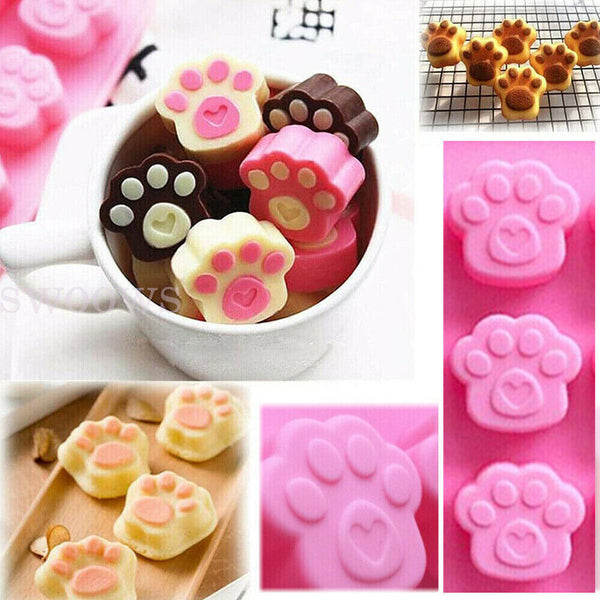 Dog Cat Paw Print Mold Silicone Cake Baking Mold Soap Mold Kitchen Tools