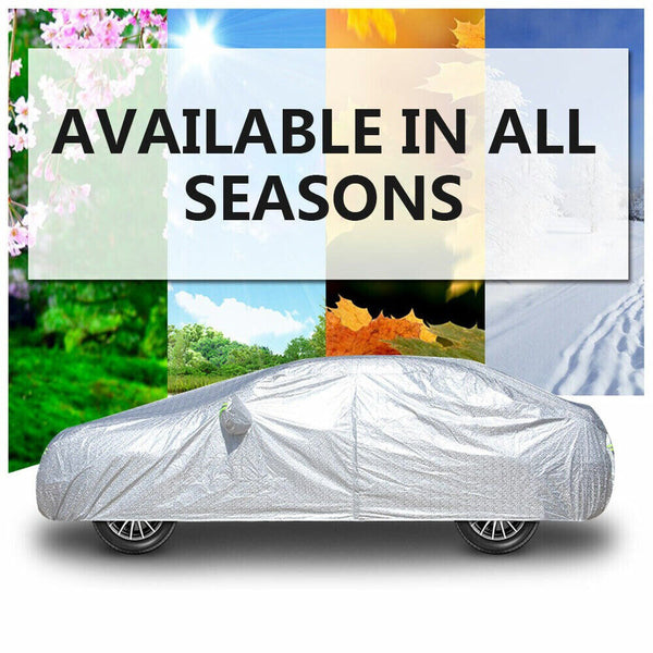 Waterproof Aluminum Car Cover 6 Layer Large Rain UV Dust Hail Resitant Full Size