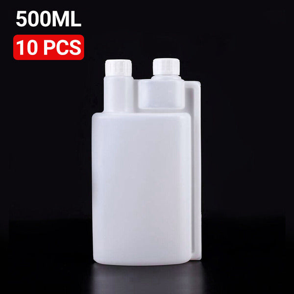 1/10x 3 Sizes Plastic Twin Chamber Bottle &Tamper Evident Cap Liquid Bottle