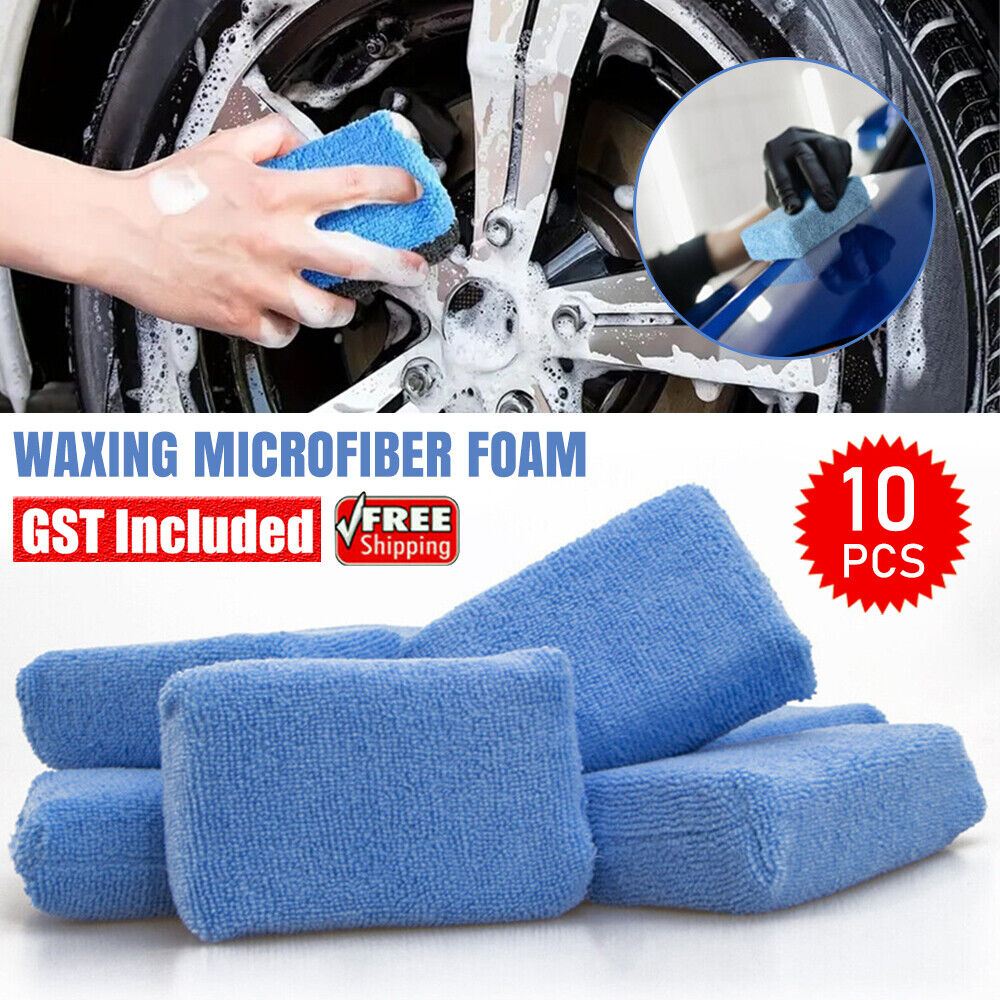 10x Car Waxing Polish Sponge Applicator Microfiber Foam Detailing Pads Wash