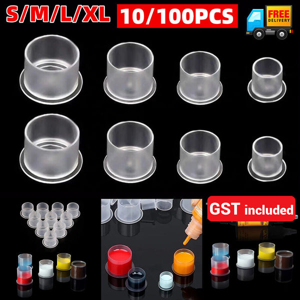 Tattoo Ink Cups Caps Pots Pigment Cosmetic Microblading Color Holder S/M/L/XL