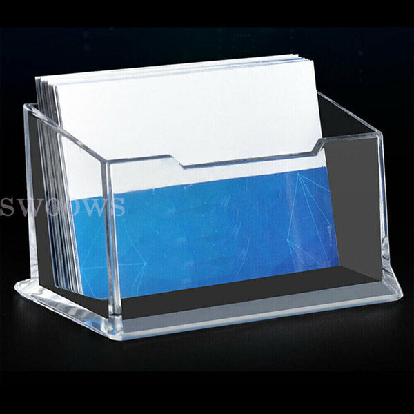 5/10x Business Card Holder Display Clear Desktop PMMA Stand Plastic Desk Shelf