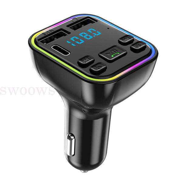 Bluetooth 5.0+ Mp3 Player BT Car 2USB FM Transmitter Adapter Wireless PD