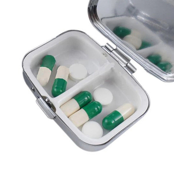 1-4 X Pill Containers Tablet Holder Medicine Metal Case Container Pocket Box