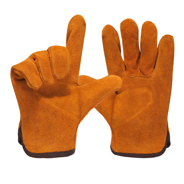 Welding Work Gloves Cowhide Leather Welder Protection Thorn Proof Heat Resistant