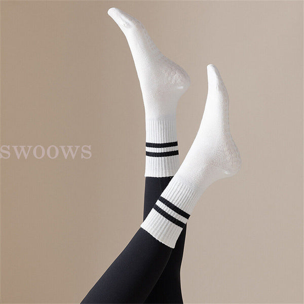 1/3Pair Yoga Socks Non-Slip Grips Anti-Skid Pilates Barre Dance Cushioned Sock