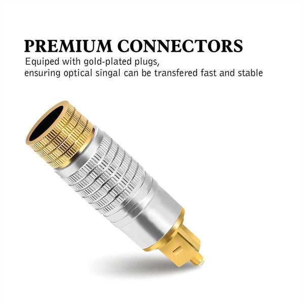 Ultra Premium Toslink Optical Fibre Cable Gold Plated Digital Audio Lead Cord