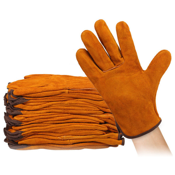 Welding Work Gloves Cowhide Leather Welder Protection Thorn Proof Heat Resistant