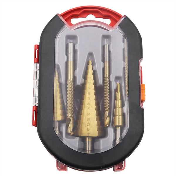 Titanium Plating 6Pcs Step Drill Bit Set High-Speed Reaming Pagoda Sawtooth Set