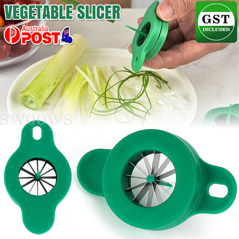 Onion Fruit Vegetable Scallion Cutter Shred Silk Chopped Onion Slicer w/ GIFT