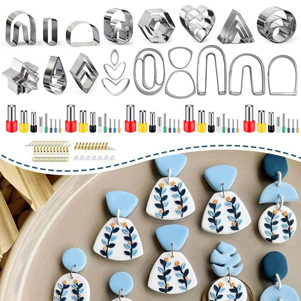 126PCS Polymer Clay Cutters Set for Earring Making DIY Craft Fashion Girls Gifts