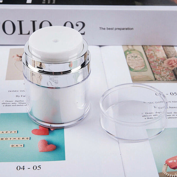 Airless Pump Cosmetic Jar Travel Vacuum Cream Bottle Refillable Container AU