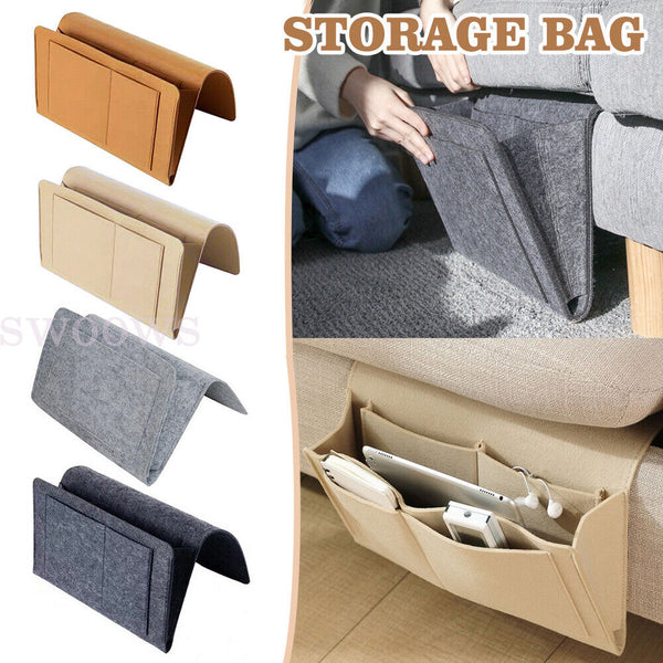 Pocket Bedside Caddy Felt Bed Storage Organizer Hanging Bag Holder Book For Home