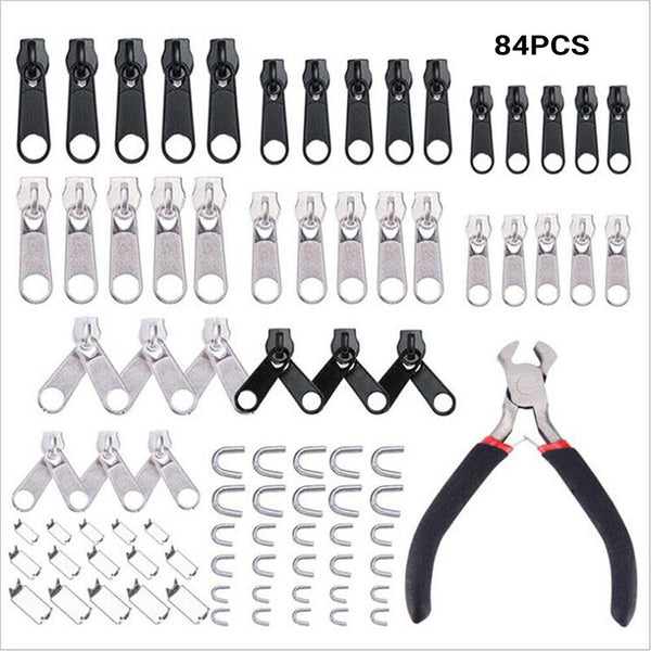 84/194PCS Zipper Replacement Head Zipper Repair Kit  Fix Zip Slider AU