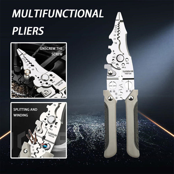 Wire Stripper Pliers Multifunctional Electric Cable Stripper Crimper Cutter