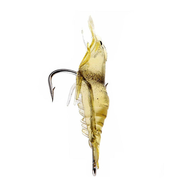 20Pcs Soft Plastic Bass Yabbie Prawn Shrimp Fishing Lure Jig Heads Bream Natural