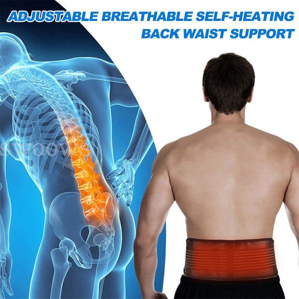 Self Heating Magnetic Back Support Lumbar Lower Waist Brace Belt Pain Relief AU