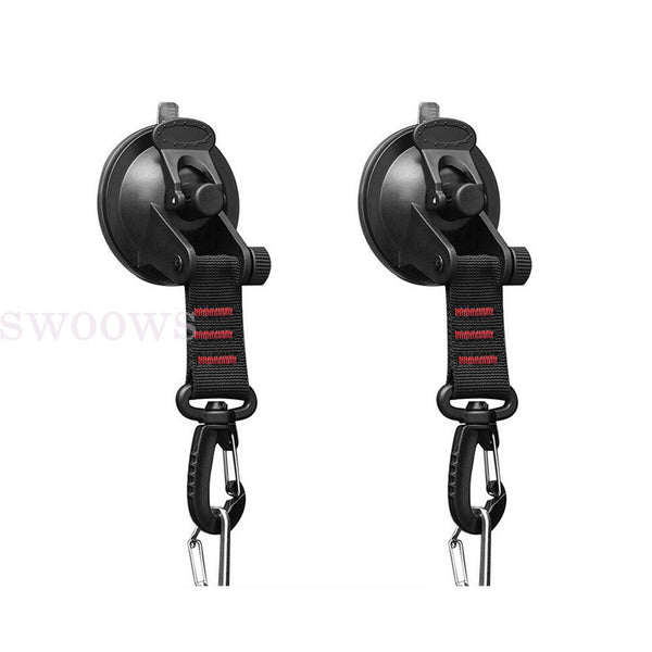 1-4PCS Heavy Duty Suction Cup Anchor Tie Downs w/Hooks Lock Car Awning Camping