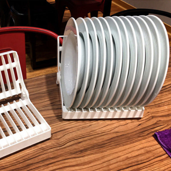 Folding Dish Plate Drying Rack Holder Drainer Kitchen Storage Organizer Stand AU