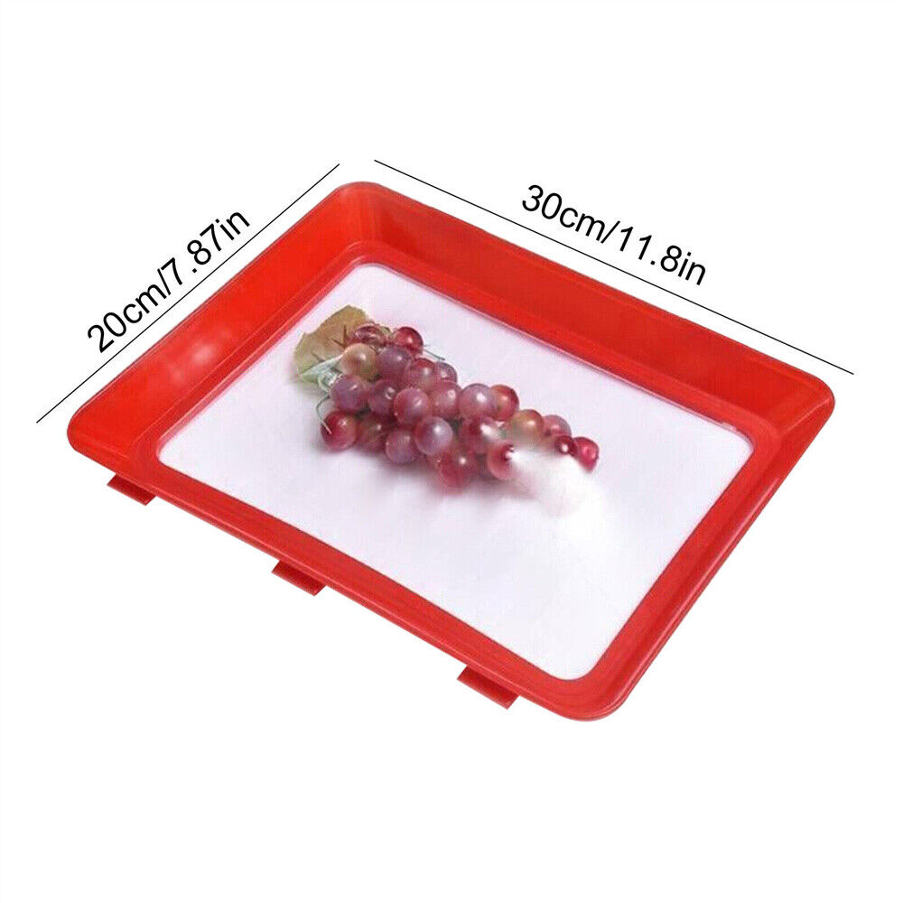 Food Preservation Tray Reusable Plastic Food Fresh Storage Container Plate Cover