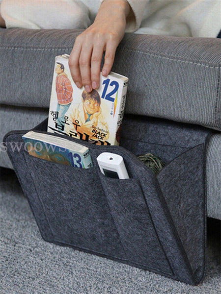 Pocket Bedside Caddy Felt Bed Storage Organizer Hanging Bag Holder Book For Home