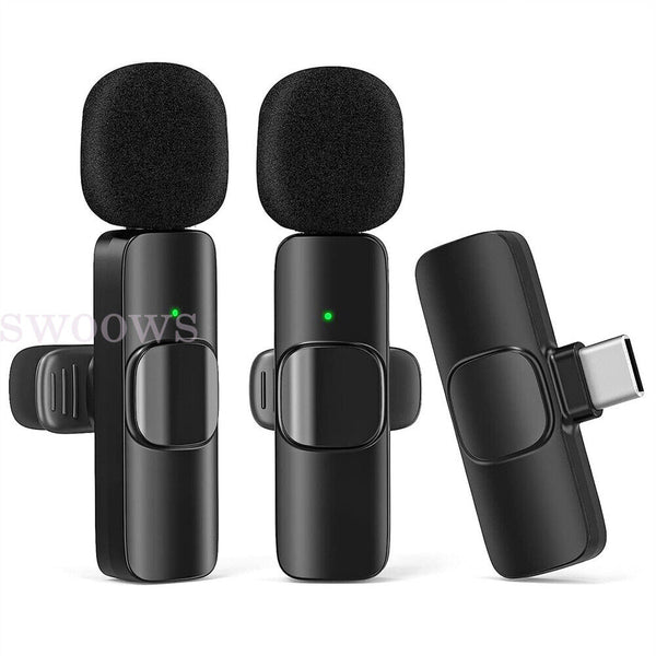 Wireless Lavalier Microphone Audio Recording Mini Microphone for Android